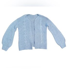 Chunky Light Blue Acrylic Open Cardigan Size XL (or could wear oversized!)